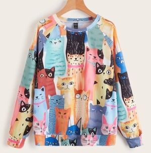 Shein Cat sweater shirt Kid's size 8y